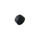 a black knob on the side of a white wall