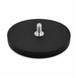 88mm x 8.5mm Rubber Pot Magnet | M8 x 15mm External Thread (Rare Earth)