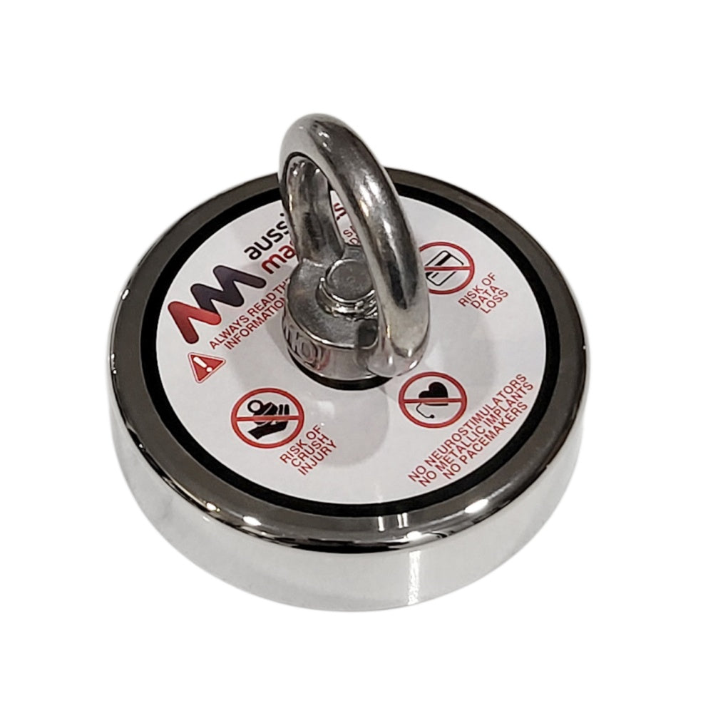 D75mm M10 (200kg) Heavy Duty Fishing Magnet Treasure Salvage Retrieval Dive
