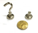 16 x 5mm Pot with 8mm Post & Hook (Rare Earth)