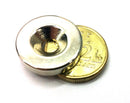 OD 20 x ID 5.2 x 4mm thick Countersunk Hole  SOUTH  (Rare Earth)