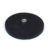88mm x 8.5mm Rubber Pot Magnet | M6 Internal Thread 8mm Post (Rare Earth)