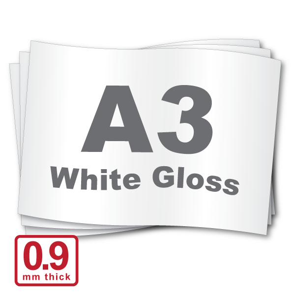 A3 x 0.9mm White Gloss - Magnetic Whiteboard (Oversize A3)