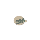 a white and green m & s sticker on a black background