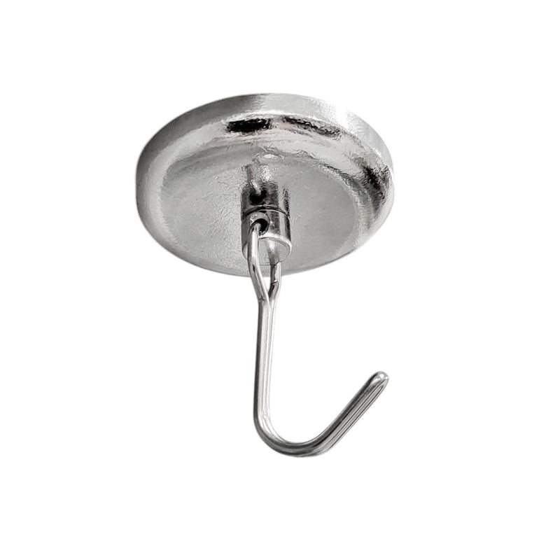 Swing Hook Pot Magnet Silver - 42mm Diameter (Rare Earth)