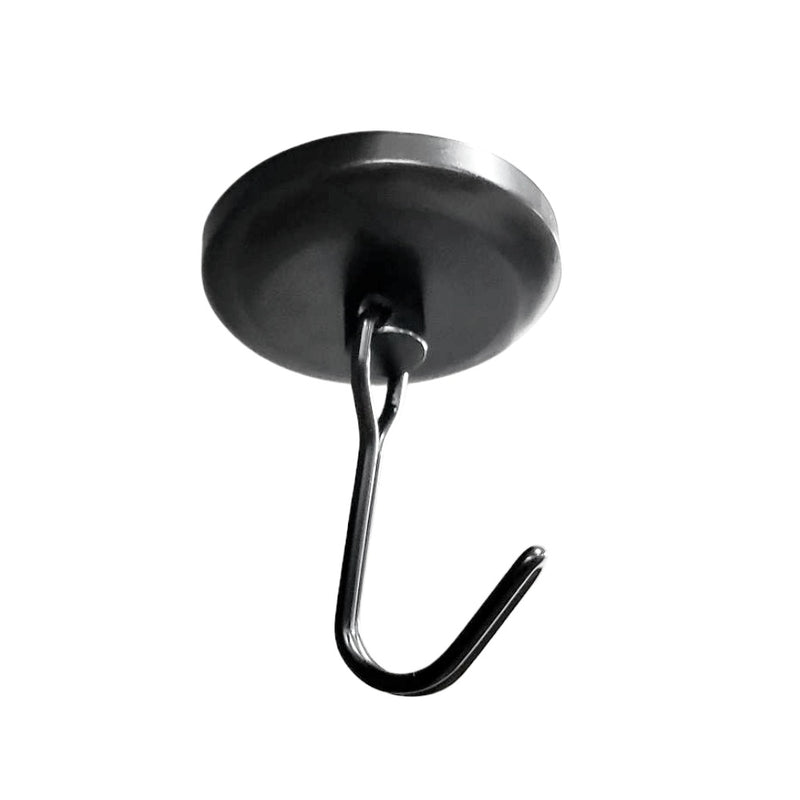 Swing Hook Pot Magnet Black - 42mm Diameter (Rare Earth)