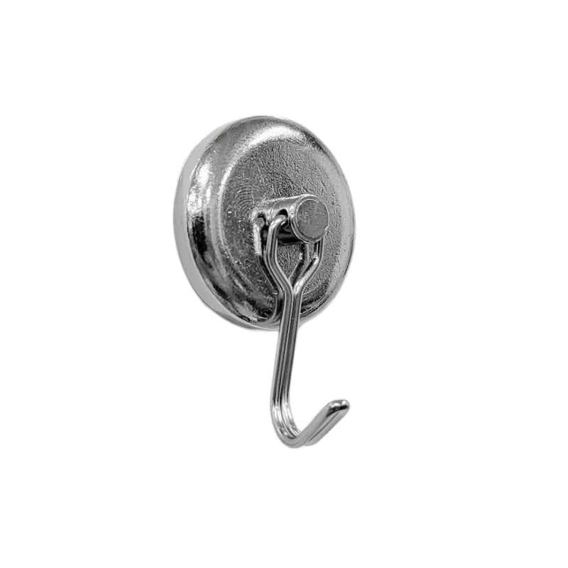 Swing Hook Pot Magnet Silver - 36mm Diameter (Rare Earth)