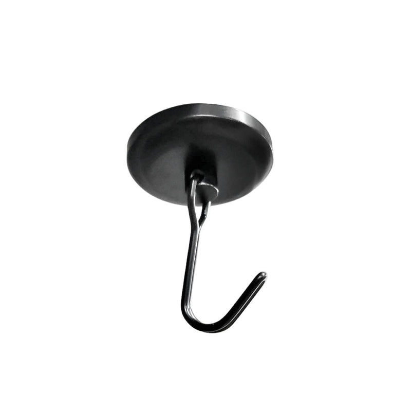 Swing Hook Pot Magnet Black - 36mm Diameter (Rare Earth)