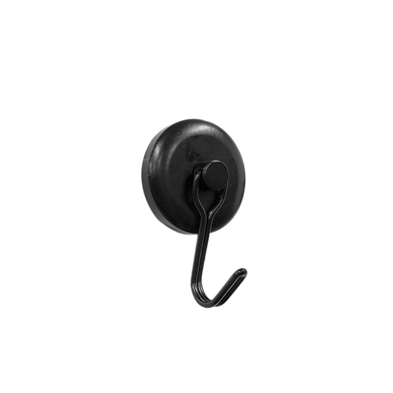 Swing Hook Pot Magnet Black - 32mm Diameter (Rare Earth)