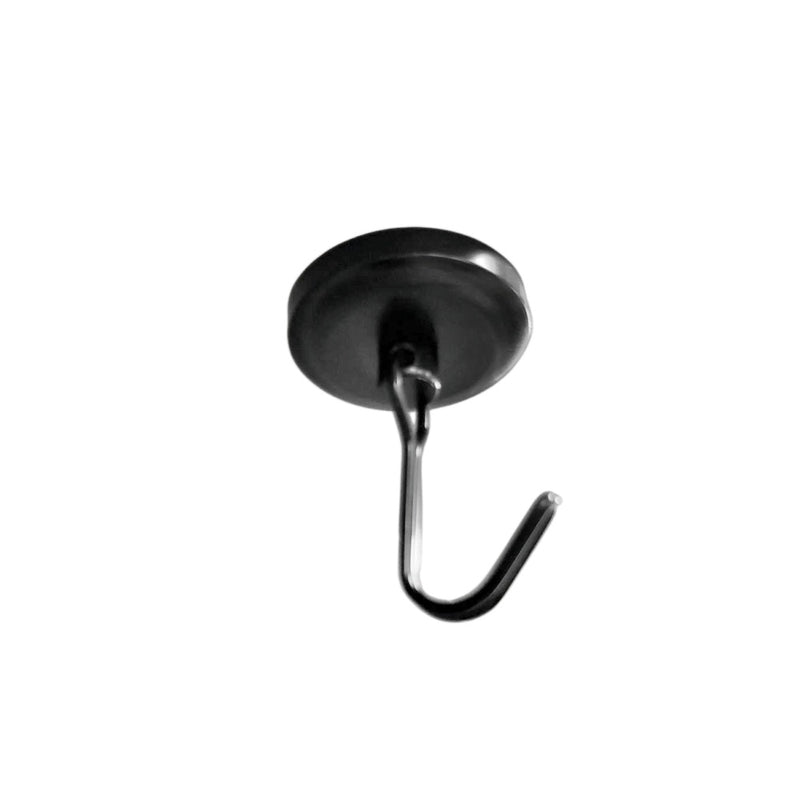 Swing Hook Pot Magnet Black - 32mm Diameter (Rare Earth)