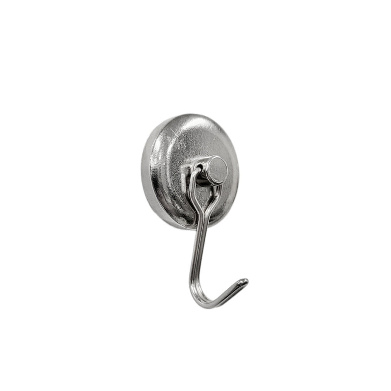 Swing Hook Pot Magnet Silver - 32mm Diameter (Rare Earth)