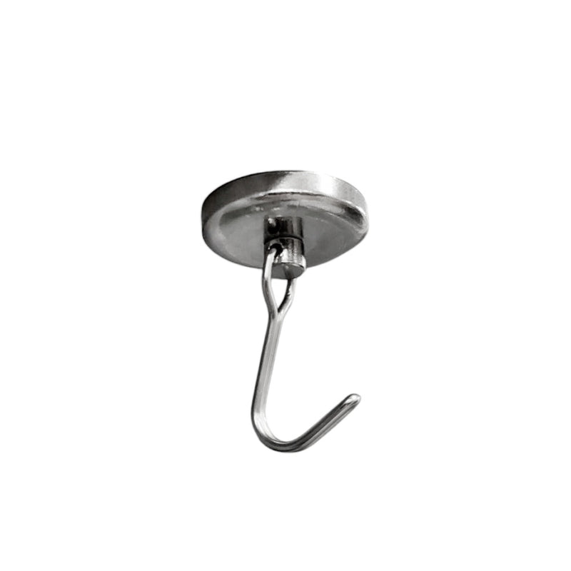 Swing Hook Pot Magnet Silver - 32mm Diameter (Rare Earth)