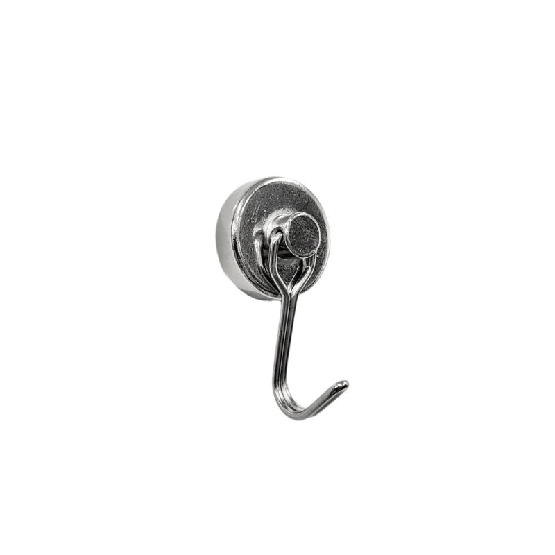 Swing Hook Pot Magnet Silver - 25mm Diameter (Rare Earth)