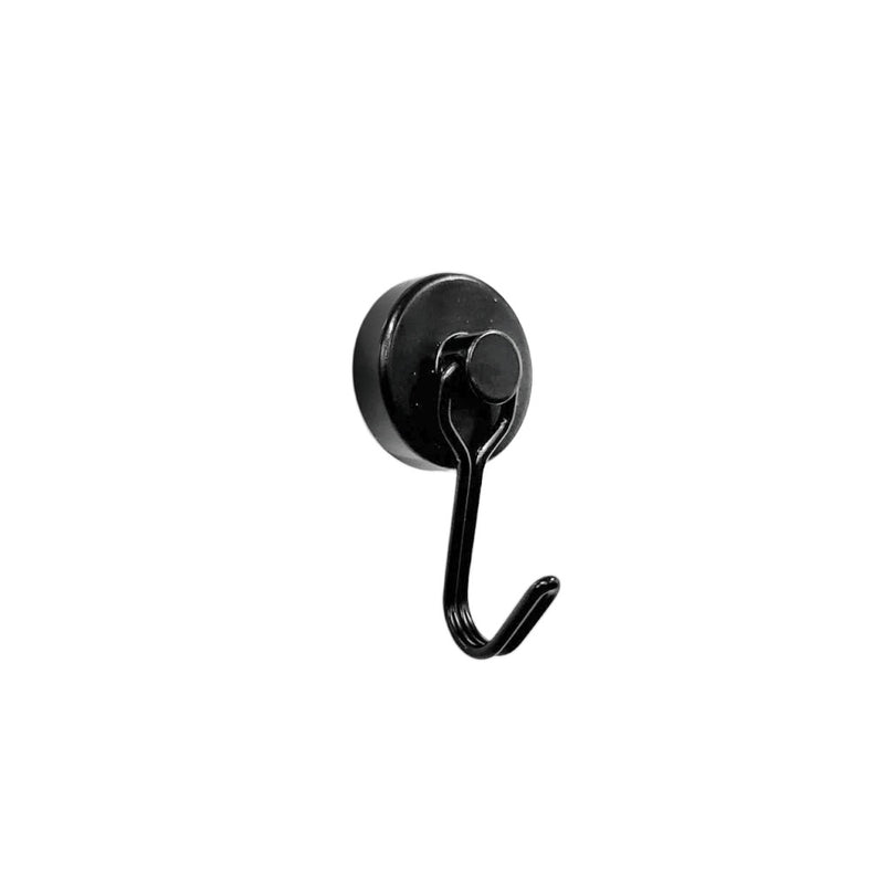 Swing Hook Pot Magnet Black - 25mm Diameter (Rare Earth)