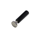 16mm x 63mm N38 neodymium pot magnet with black gripper handle, angled view