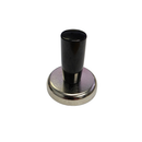 42mm x 50mm N38 neodymium pot magnet with black M6 gripper handle, stood upright