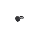 16mm black epoxy pot magnet with M4 hook, angled view showing the magnet face