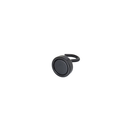 20mm black epoxy pot magnet with M4 hook, angled view showing the magnet face