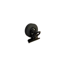 22mm black rubber coated pot magnet with a 22mm bulldog clip, angled view showing the looped clip handles