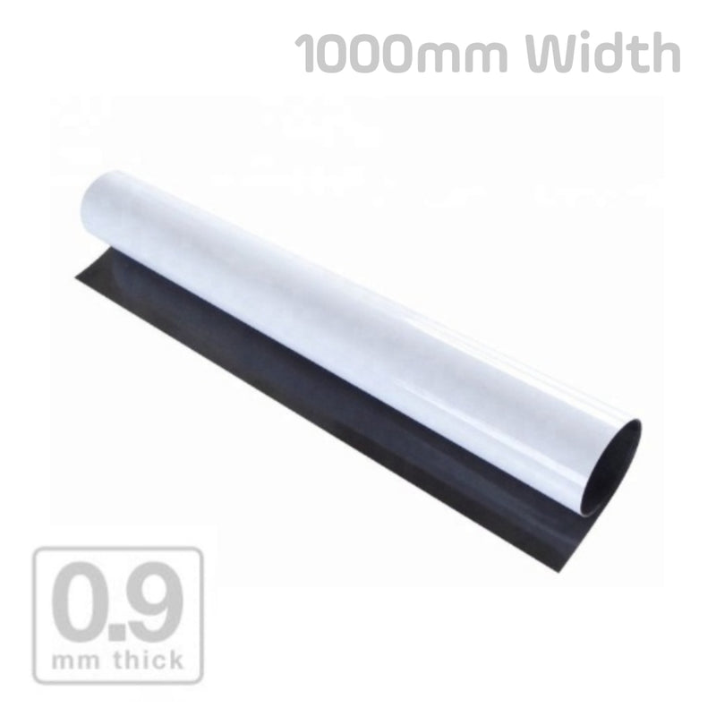 1000mm x 0.9mm White Gloss Magnetic Roll for Wide Format Printing (Flexible Rubber)
