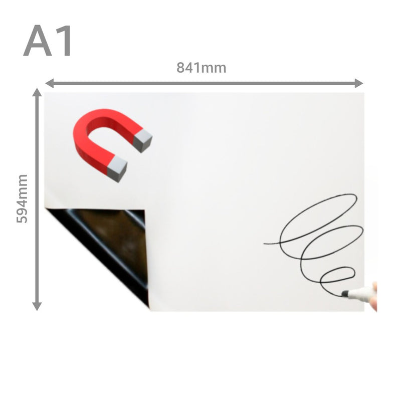 A1 'Stick Anywhere' Magnet Receptive Whiteboard - Self Adhesive (841mm x 594mm)