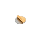 20mm magnet receptive disc with its 3M adhesive backing liner peeled part way back