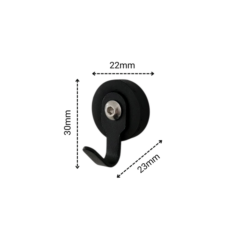 Mini Magnetic Rubber Hanging Hook | Black