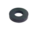a black rubber washer on a black background