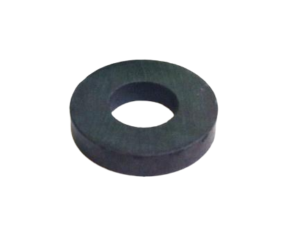 a black rubber washer on a black background