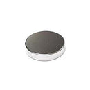 25mm x 5mm N52 neodymium disc magnet, nickel plated, angled view