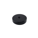 32mm x 8mm black epoxy coated pot magnet, angled view showing the steel cup and M6 flush thread