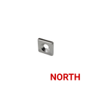 10mm x 10mm x 2mm Block - Countersunk Hole 3.2mm/6.4mm - NORTH