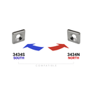 10mm x 10mm x 2mm Block - Countersunk Hole 3.2mm/6.4mm - SOUTH