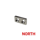 25mm x 12.5mm x 4mm countersunk block magnet marked NORTH
