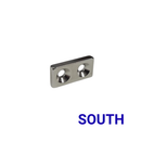 25mm x 12.5mm x 4mm countersunk block magnet marked SOUTH