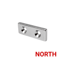 30mm x 10mm x 3mm Block - Twin Countersunk Hole 3.2mm/6.4mm - NORTH
