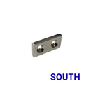 30mm x 15mm x 4mm countersunk block magnet marked SOUTH