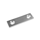75mm x 20mm x 5mm countersunk block magnet, angled view showing both countersunk holes