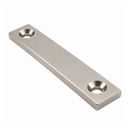 100mm x 20mm x 5mm N42 neodymium block magnet with twin countersunk holes 6.5mm/13mm