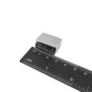 25.4mm x 19mm x 12.7mm N52 block magnet beside a steel ruler for scale