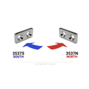 20mm x 10mm x 3mm Block - Twin Countersunk Hole 3.2mm/6.4mm - NORTH