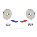 Matched Pair 25mm x 3mm Countersunk Ring Magnets with Screws