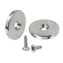 Matched pair of 38mm x 5mm countersunk ring magnets with two 12g x 25mm screws