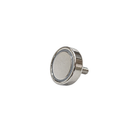 25mm x 8mm neodymium pot magnet with M5 x 15mm external threaded boss, alternate view