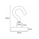 42mm x 9mm Pot with 9mm (H) 10mm (D) Post & Hook (Rare Earth)