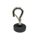 22mm Rubber Coated Neodymium Pot Magnet with Spring Locking Hook – 5kg Pull Strength