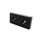 50.8mm x 25.4mm x 8mm plastic coated neodymium block magnet with twin countersunk holes