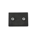 Rubber Coated Pot Magnet - 43mm (L) x 31mm (W) x 6mm (H) - Twin M4 Int Thread
