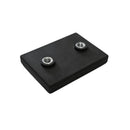 Rubber Coated Pot Magnet - 43mm (L) x 31mm (W) x 6mm (H) - Twin M4 Int Thread