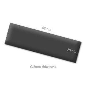 20mm x 68mm x 0.8mm thick Self Adhesive Patch Magnet Pieces (Flexible Rubber)